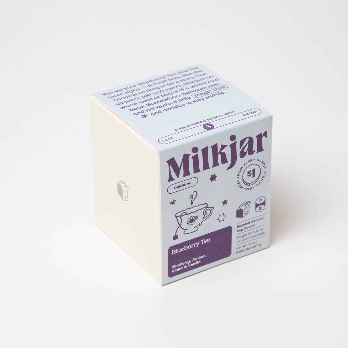 Milk Jar Candle Co Blueberry Tea - Blueberry, Amber, Vanilla Coconut Soy Candle