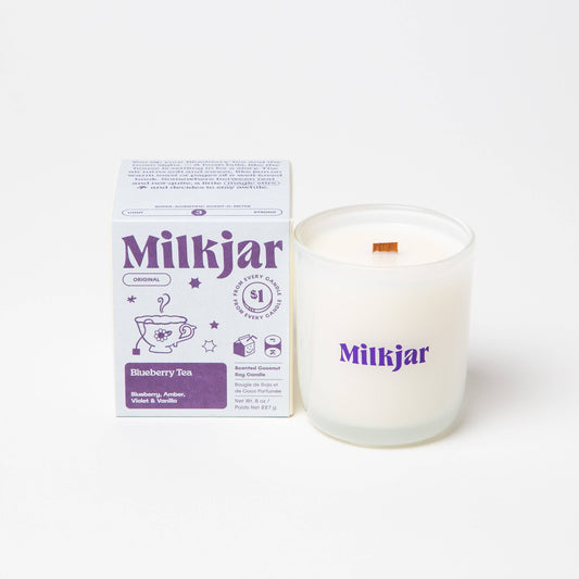 Milk Jar Candle Co Blueberry Tea - Blueberry, Amber, Vanilla Coconut Soy Candle