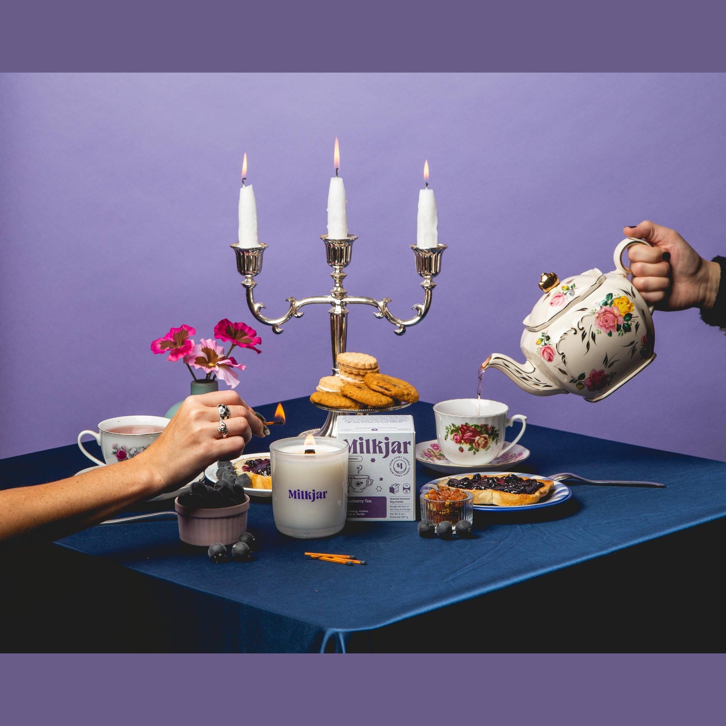 Milk Jar Candle Co Blueberry Tea - Blueberry, Amber, Vanilla Coconut Soy Candle