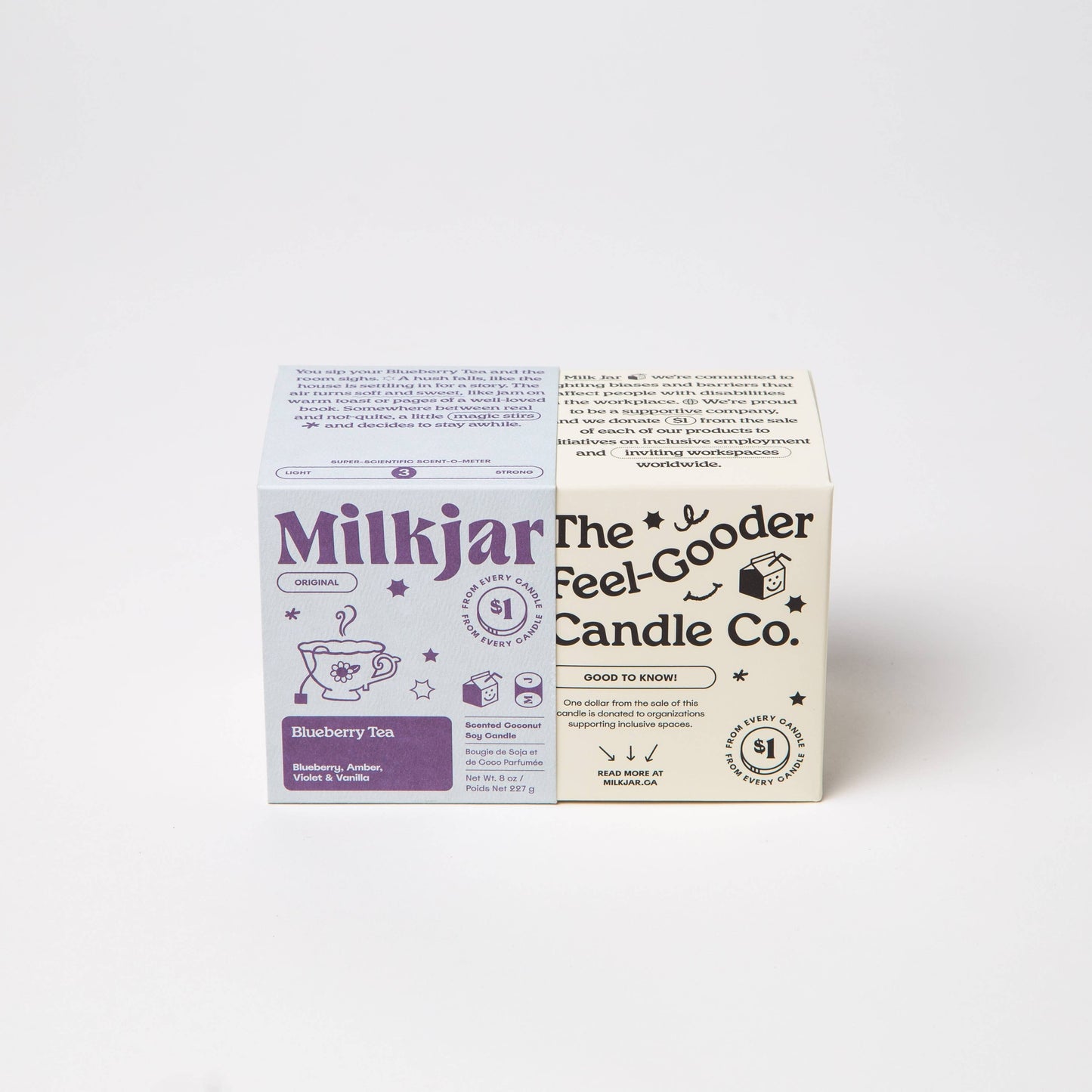 Milk Jar Candle Co Blueberry Tea - Blueberry, Amber, Vanilla Coconut Soy Candle