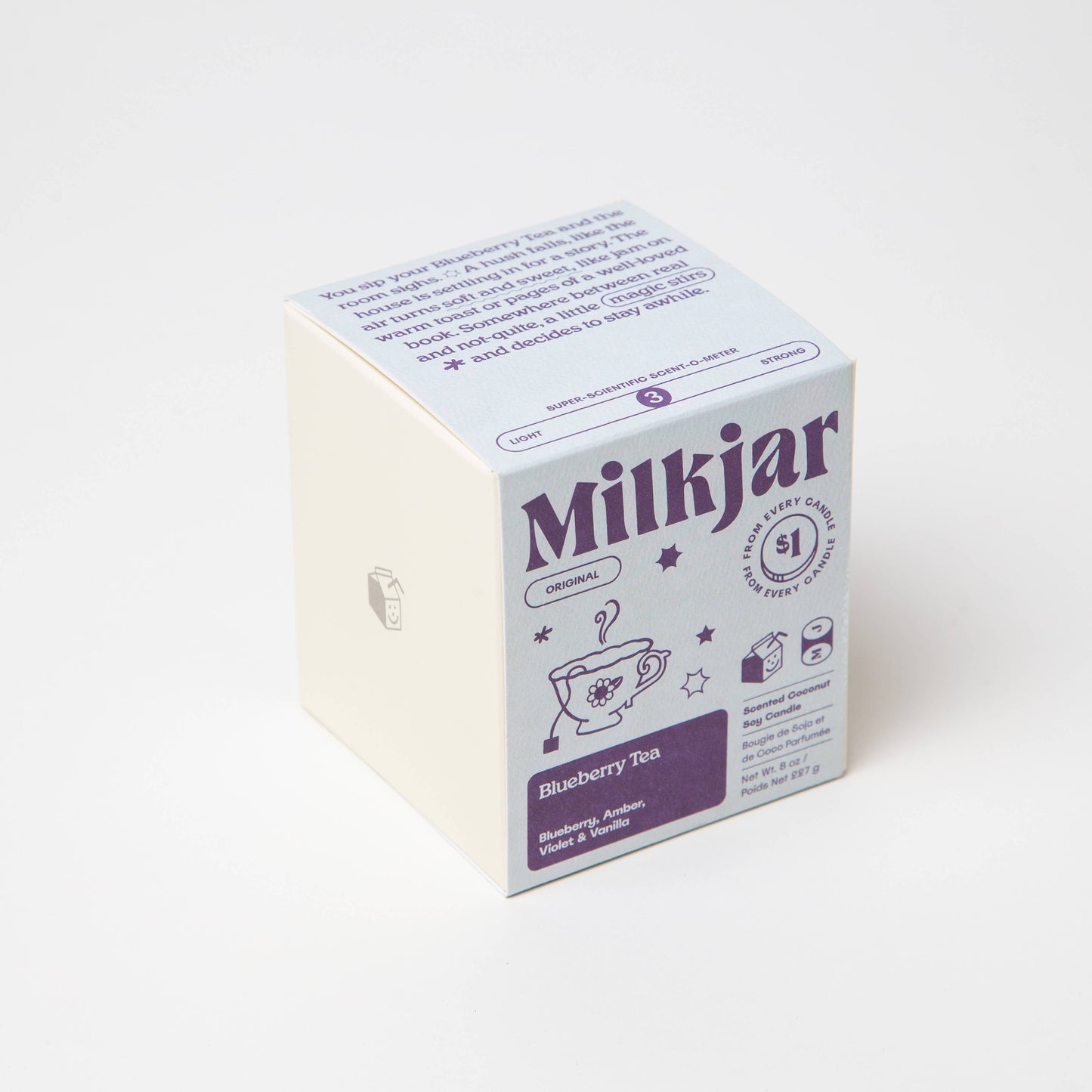 Milk Jar Candle Co Blueberry Tea - Blueberry, Amber, Vanilla Coconut Soy Candle