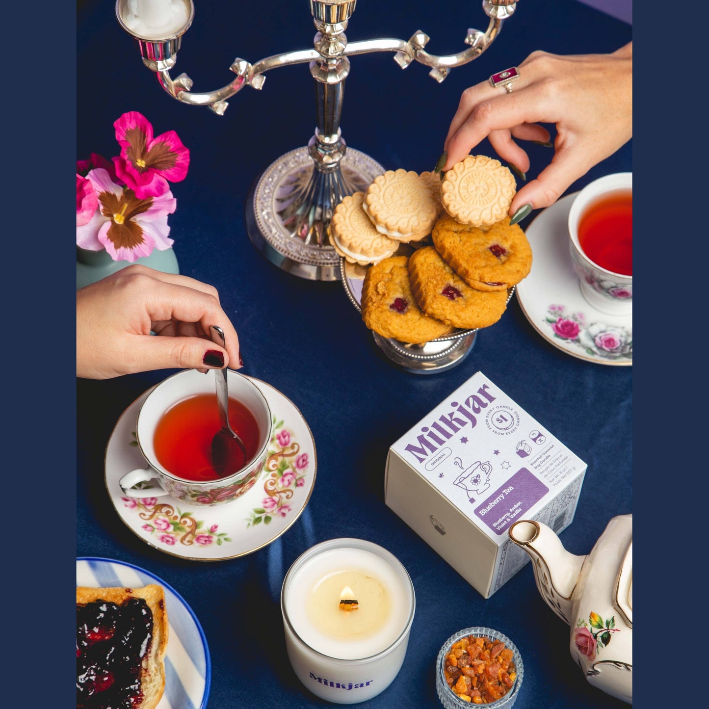 Milk Jar Candle Co Blueberry Tea - Blueberry, Amber, Vanilla Coconut Soy Candle