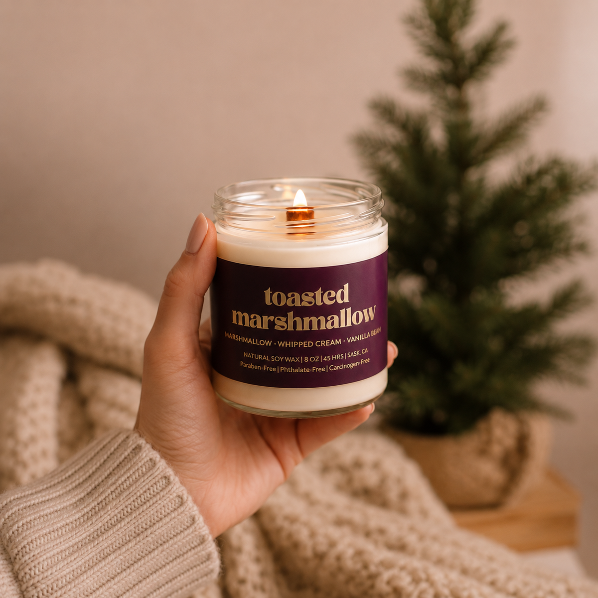 TOASTED MARSHMALLOW | 8OZ NON TOXIC SOY CANDLE | FALL COLLECTION