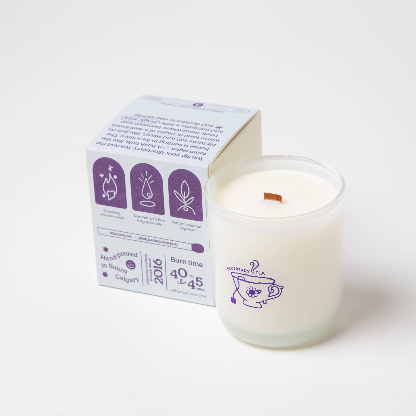 Milk Jar Candle Co Blueberry Tea - Blueberry, Amber, Vanilla Coconut Soy Candle